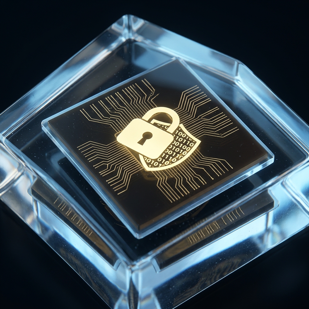 Armored silicon wafer with permanent golden bytecode and lock